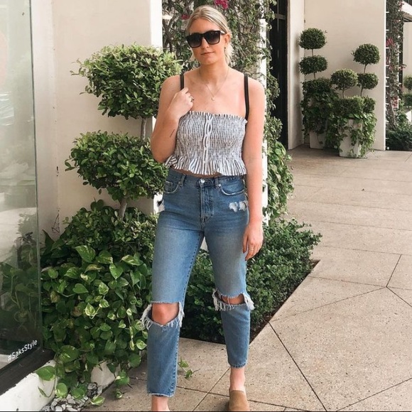 Striped stretchy crop top - Picture 1 of 4